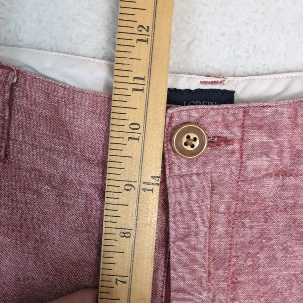 J. CREW Shorts Men's 31 Pink‎ Flat Front Linen Blend 8